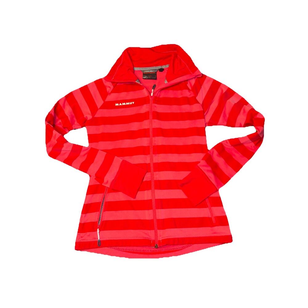 Mammut Red Burgundy Stripe Full Zip Fleece Jacket Women's Size S